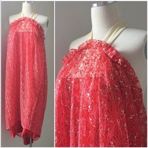 🇺🇸 One of a Kind Red Lace Dress @741